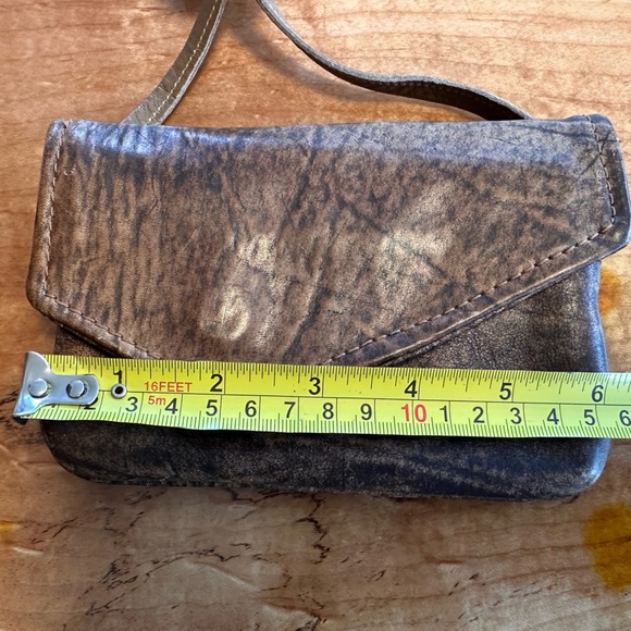 MacClay Leather Distressed Brown Crossbody Bag Handmade Sm 4x6 Marbled Rustic - Picture 4 of 15